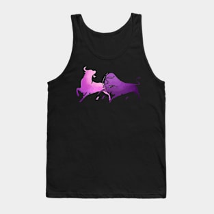 Taurean Bulls Animal Art Lilac Cut Out Tank Top